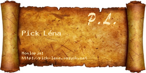 Pick Léna névjegykártya